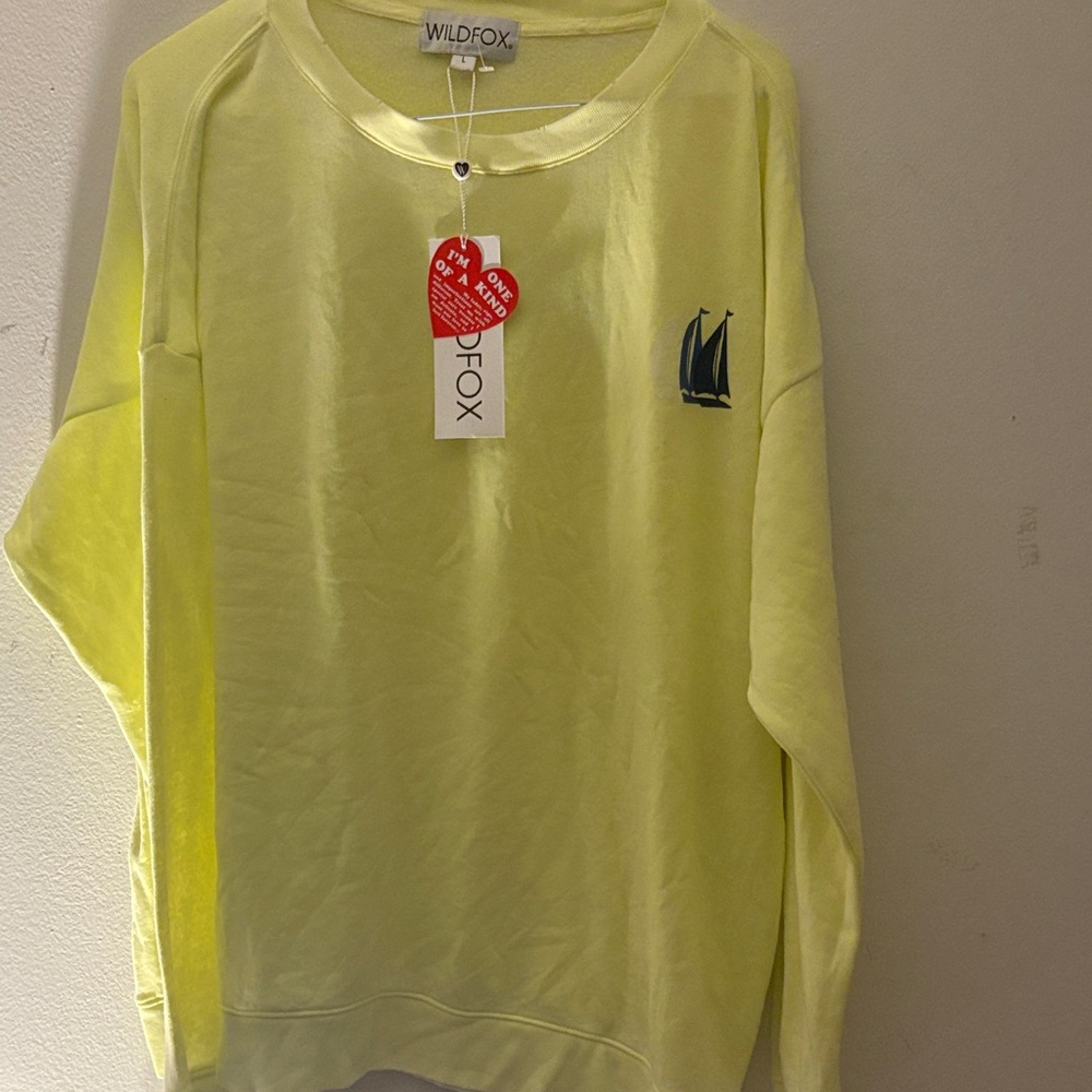 Wildfox Lemon Sweatshirt with Sailboat Emblem